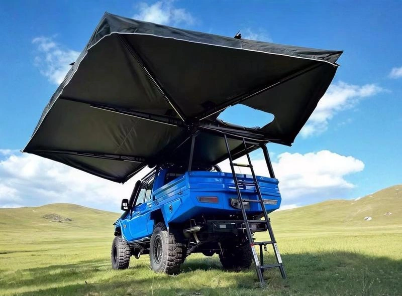 270 AWNING WITH SIDE WALL AND LED LIGHTS