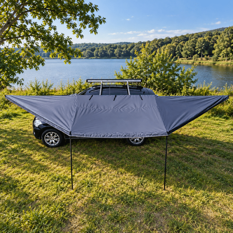 180 AWNING WITH SIDE WALL AND LED LIGHTS