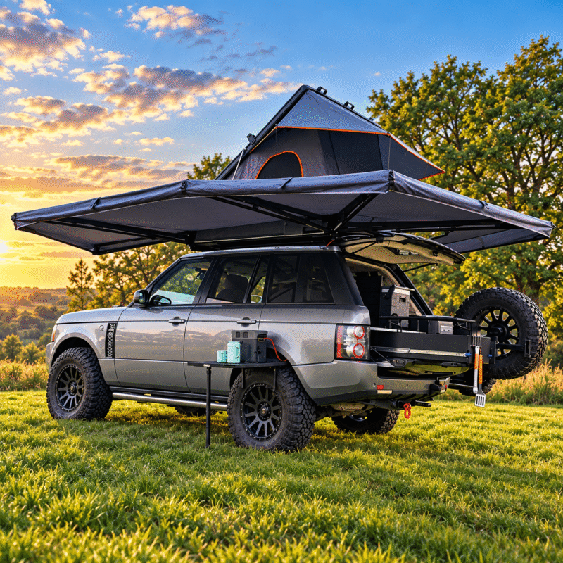 270 AWNING WITH SIDE WALL AND LED LIGHTS