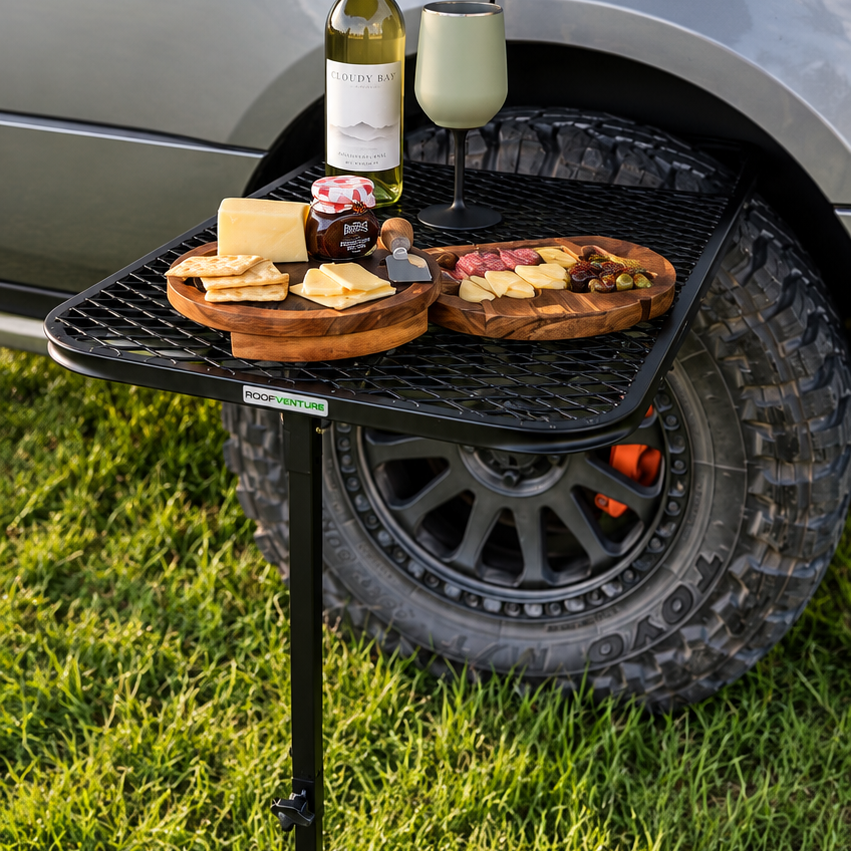 Adjustable Folding Tyre Table - Mesh