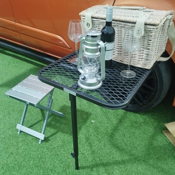 Adjustable Folding Tyre Table - Mesh