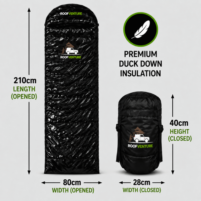 ROOFVENTURE ICEWOLF L,  4-Season 3000g Down envelope sleeping bag